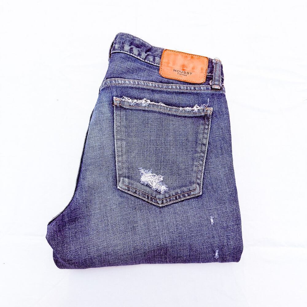 Moussy Vintage Distressed Raw Hem Denim jeans Size 28 Japan 540fsc12-2260